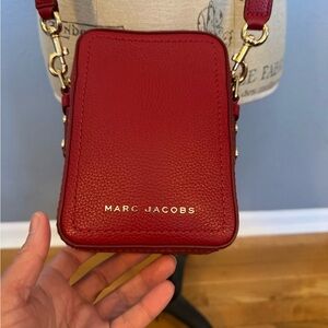 Like New!!! Marc Jacobs Red Textured Leather Crossbody Bag